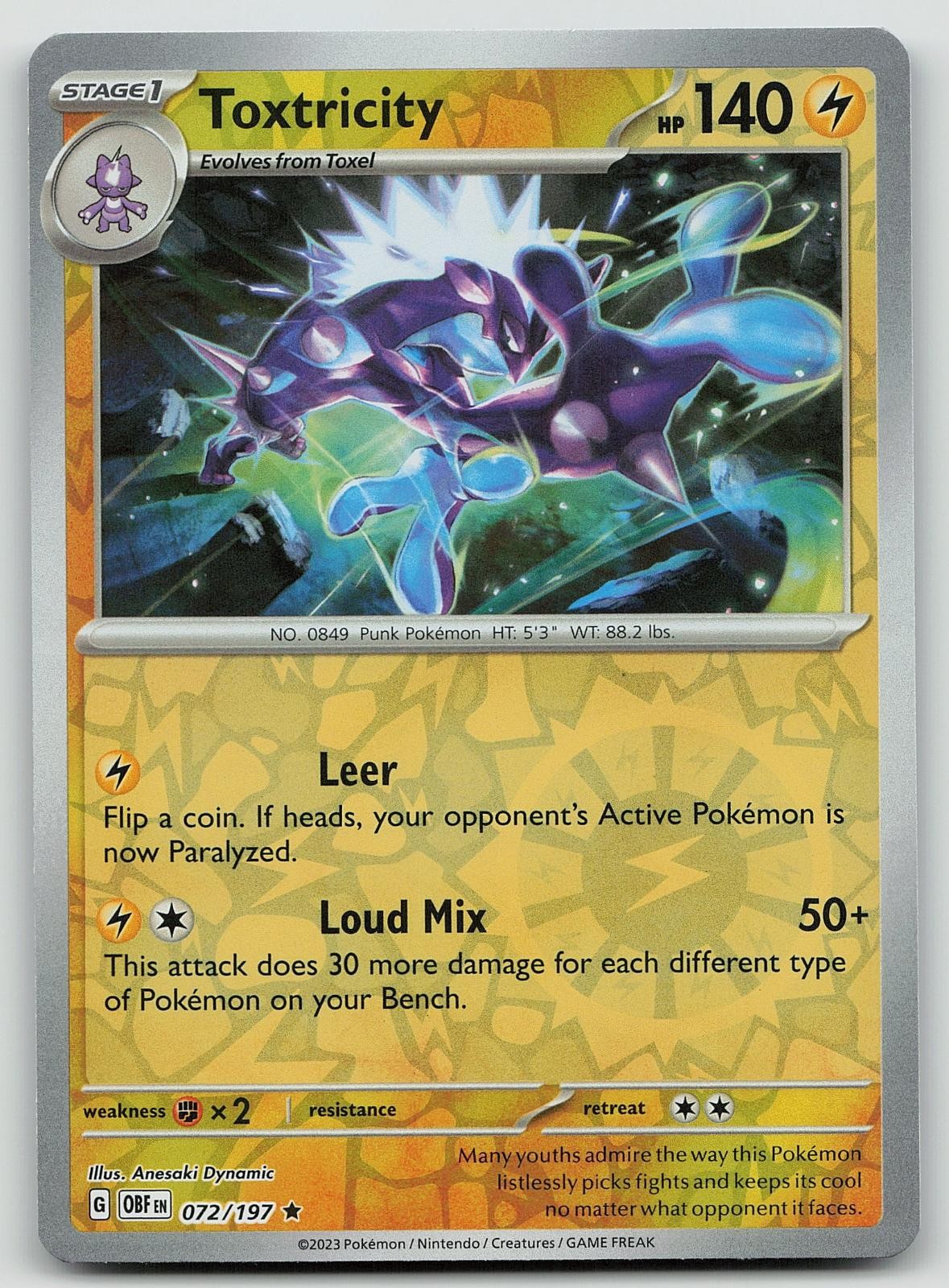 Pokemon Toxtricity 72/197 Deck Exclusives Rare NM