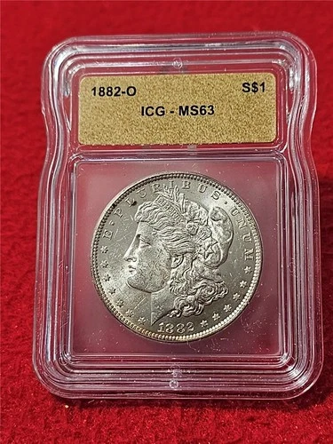 1882-O  MORGAN SILVER DOLLAR  ICG  MS 63                                 #T1639
