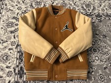 Jordan Flight Varsity Jacket Boys Youth Jumpman Brown Tan 8-10 Medium