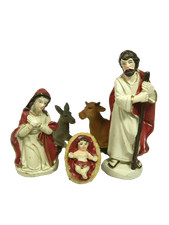 Natività Cm 9h Sacra Famiglia 5 Pz Lavoretti Scuola Pastori per Presepe