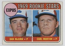 1969 Topps High # Dan McGinn Carl Morton #646 d4y