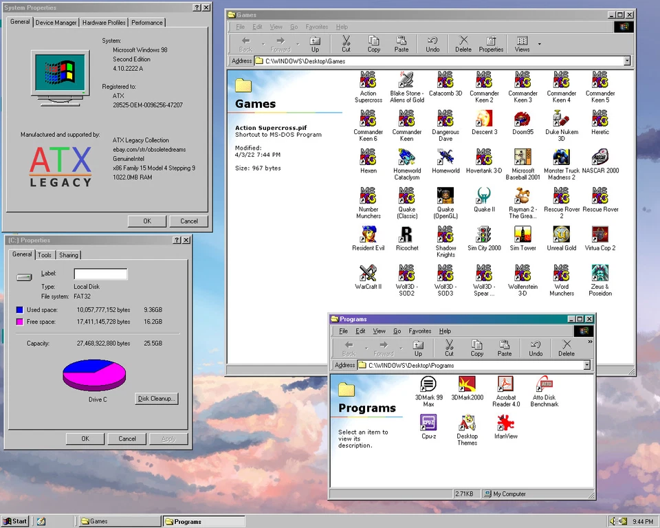 RESTORED w/ SSD DUAL BOOT Windows 98 & XP HP Compaq Vintage Retro Gaming PC VGA - Image 2 of 4