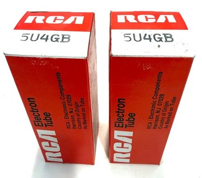 PAIR Vintage RCA 5U4GB Electron Vacuum Tubes *E