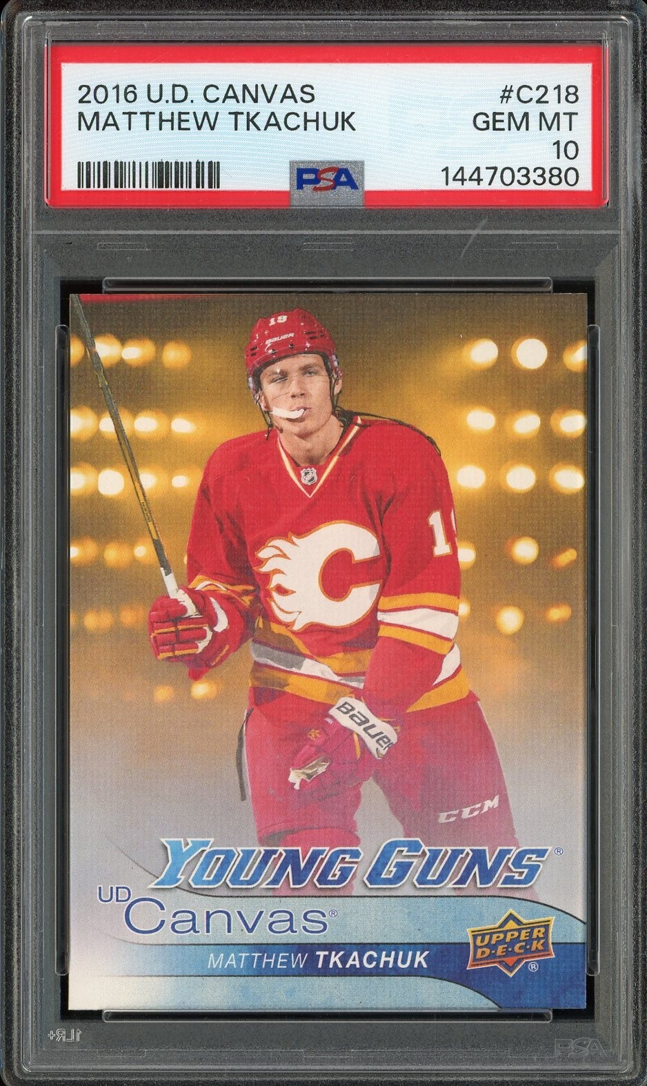 2016-17 Upper Deck Young Guns Canvas #C218 Matthew Tkachuk PSA 10