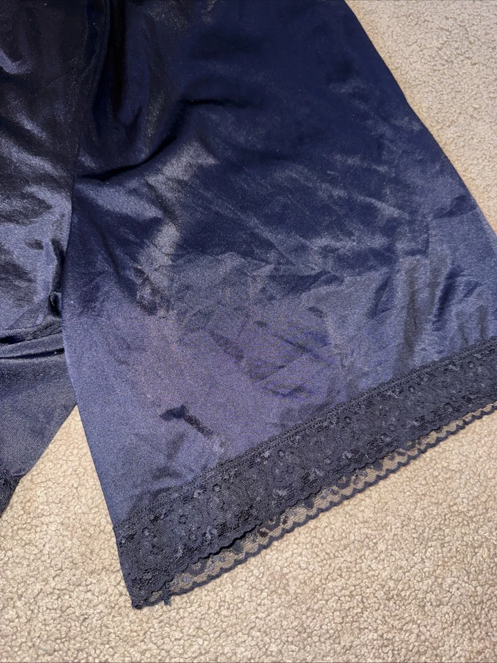 3 Pantalones Cortos Vintage Vanity Fair Negros Sin Mangas Talla L, Nylon Petti-pants Bloomers Foto 2 de 4