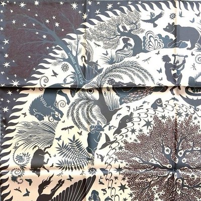 HERMES カレ90 ORPHEE シルクスカーフ Hermes Scarf Stole Sous le Charme d'Orphee Alice Shirley Silk Auth