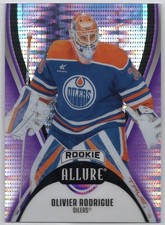 2025-26 Allure Olivier Rodrigue RC #124 Oilers Purple Diamond SN# /10