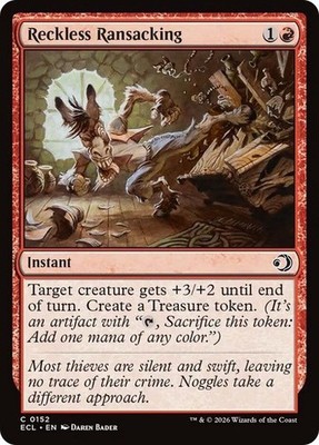 x4 NM (Playset, 4x) Reckless Ransacking, MTG, Lorwyn Eclipsed, Magic, 152