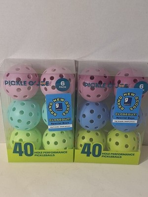 2 New Sets Of 6 Pickleballs 12 Total Pickle O  Joe 40 Hole Performance 