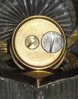 Vtg.  France Evans Cut Crystal & Bronze Heart Shape Table Cigarette Lighter 3x3 — photo 9