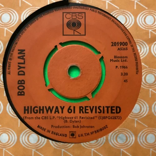 Bob Dylan 7” Vinyl Single “Highway 61 Revisited “ CBS  1966 “ ..Out Your Window”