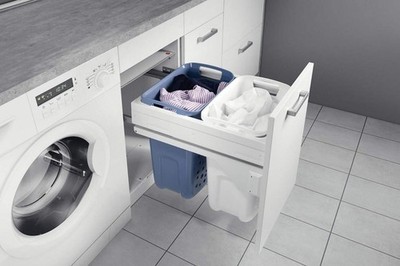 Hailo Full Extension Soft-Close Pull-Out Laundry Hamper System - Dual Bin for 18
