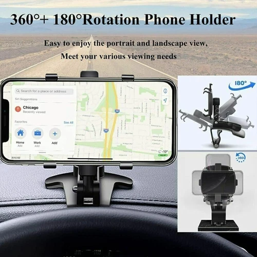 Supporto cruscotto universale 360° supporto telefono auto per cellulare Samsung iPhone - Foto 3 di 12
