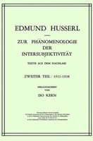 Zur PhäNomenologie Der IntersubjektivitäT | Buch | 9789401024754