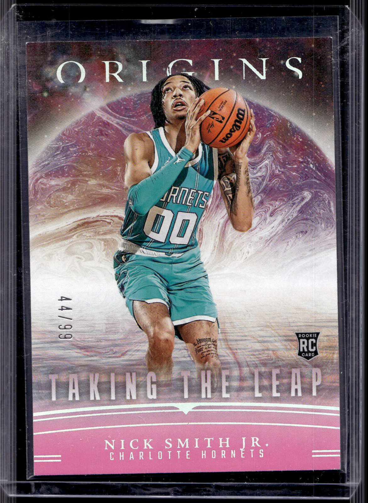 2023-24 Panini Origins #25 Nick Smith Jr. Taking the Leap Pink #/99