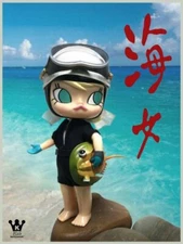 KENNYSWORK × LOG ON Molly Ocean Girl Sofubi Vinyl Figure Blue Blood Noble Ver.