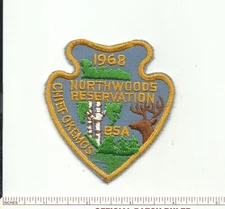 CW SCOUT BSA 1968 NORTHWOODS RESERVATION CHIEF OKEMOS CNCL CAMP ARROWHEAD PATCH