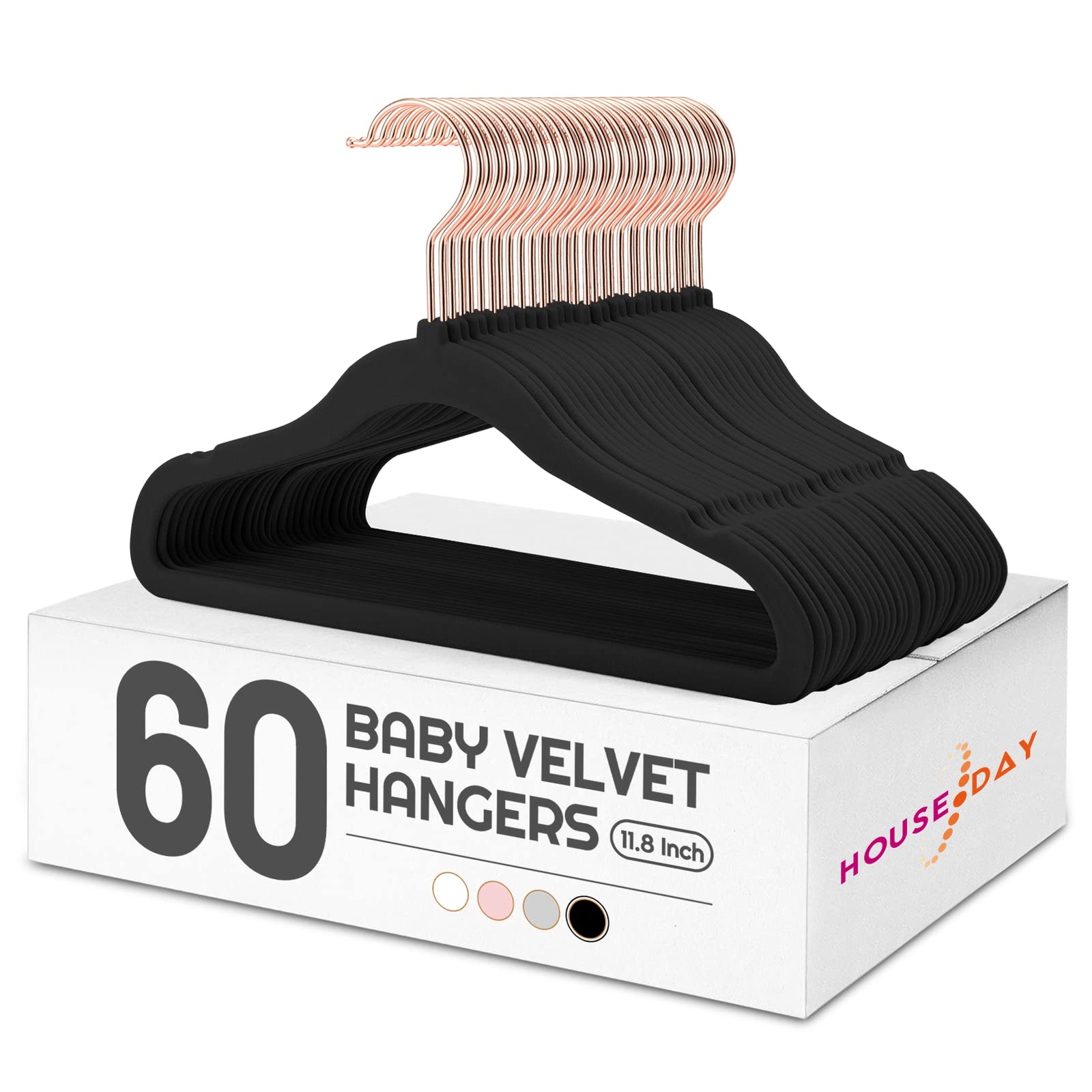Velvet Baby Hangers 60 Pack Non-Slip Toddler Closet Organizers