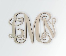 Wooden Monogram - Unfinished, Cursive Wooden Letter - Perfect for Crafts, DIY,