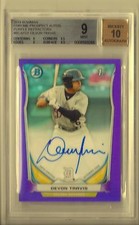 Devon Travis 2014 BOWMAN CHROME PROSPECT AUTO PURPLE HOT!! BGS 9/10 MINT  