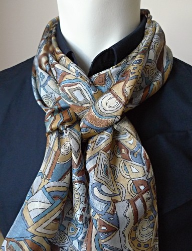 UK_Stone Seiden Halstuch Herren - 100% Seide 170x53cm Einfarbig