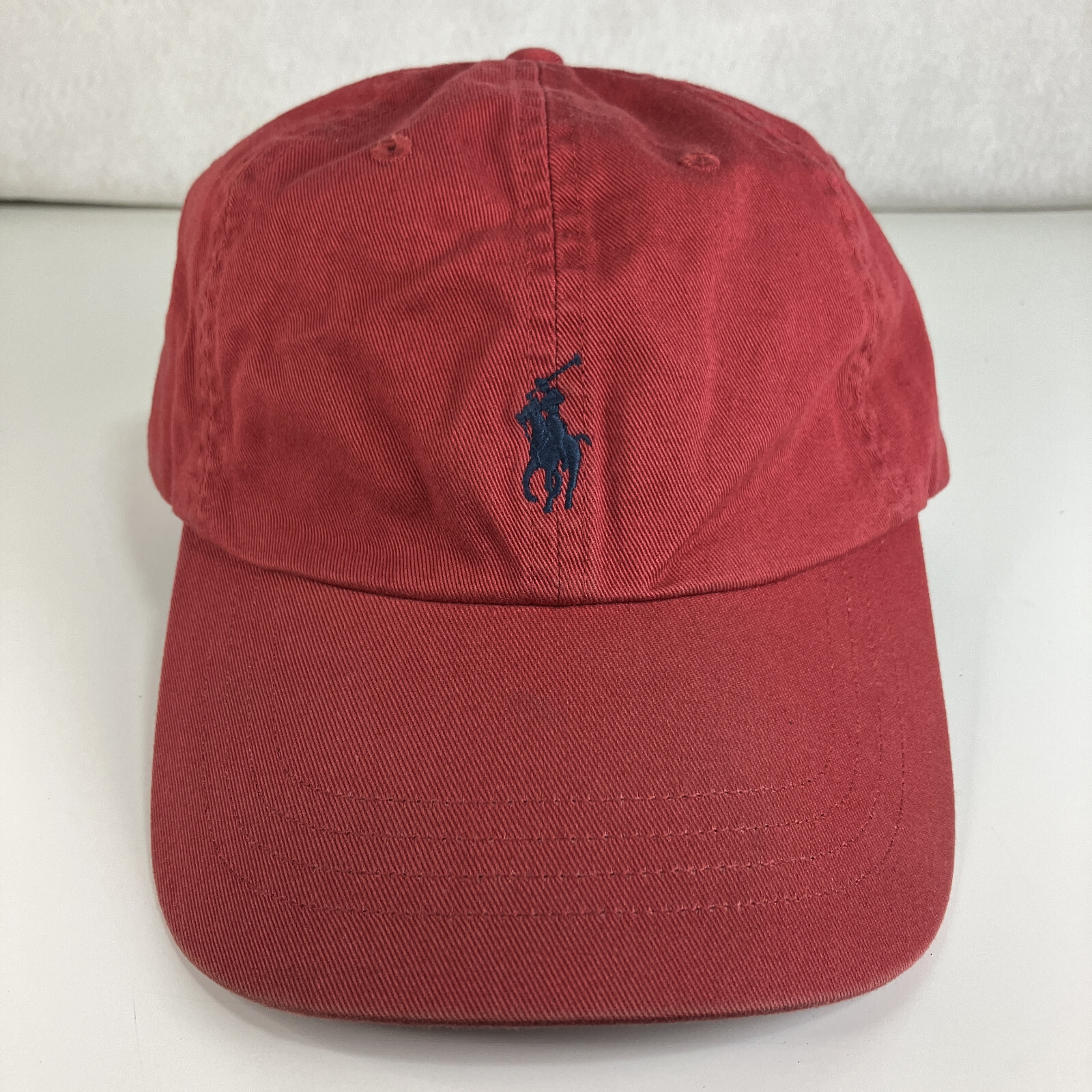 Polo Ralph Lauren Cappello Berretto Strapback Pony Logo Cotone Rosso Cambogia
