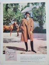 1946 Women's Originala Kashmir fabric by Stroock polo coat vintage Fashion ad