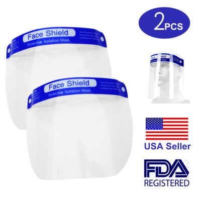 #ad 2 PCS Safety Full Face Shield Reusable Washable Protection Cover Face Mask $4.99