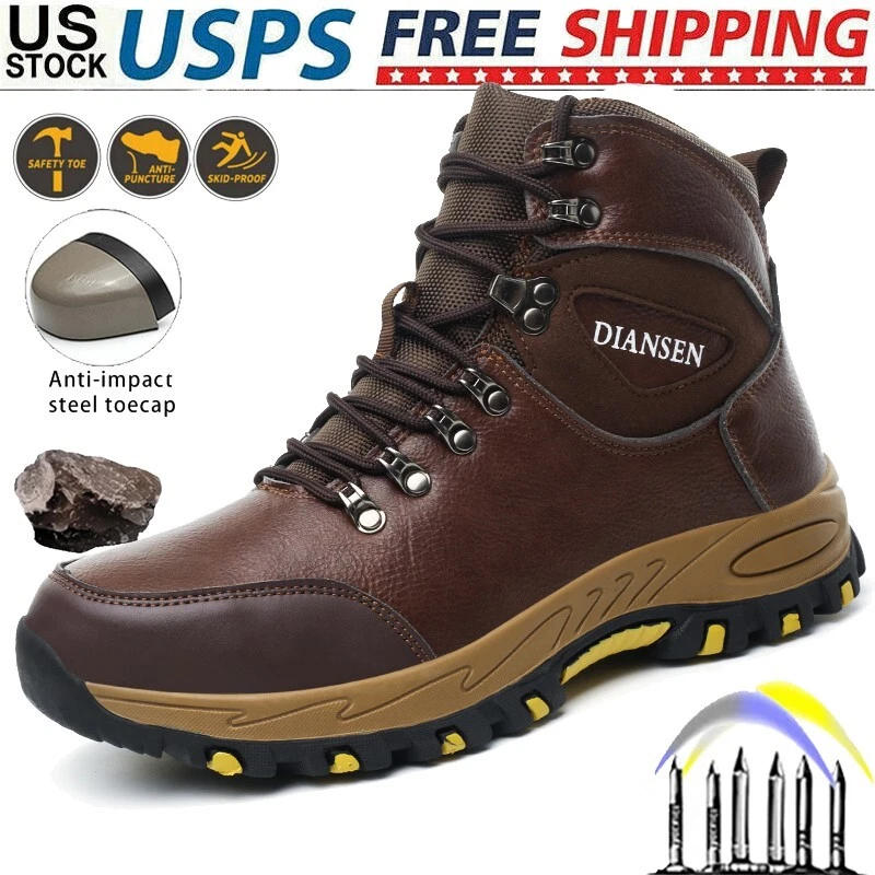 Work Boots Mens Safety Shoes Steel Toe Waterproof Botas De Trabajo Para Hombre