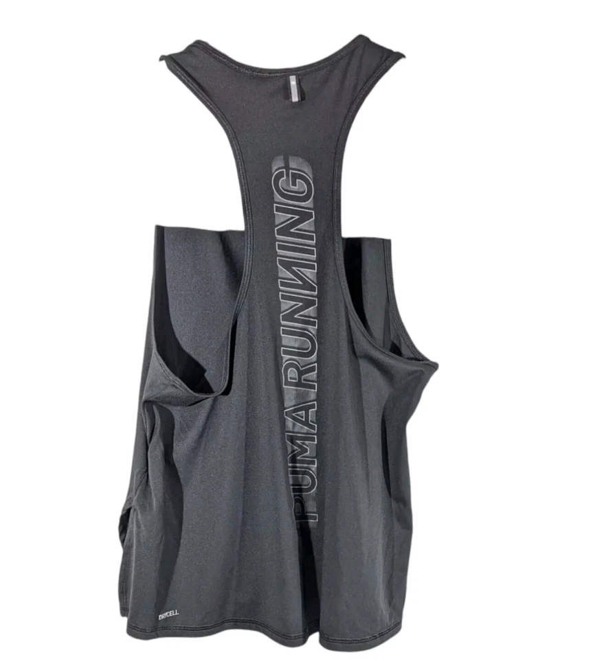 Puma Womens Racerback Sleeveless Tank Top Size XS Black Logo Gym Run Activewear - Image 2 of 4