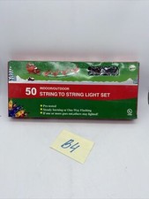 50-Light Red Light CHRISTMAS String Light Set GREEN Wire Hoferts End-To-End NEW