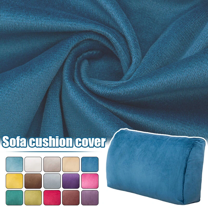 Sofa Triangle Back Cushion Cover Soft Velvet Bed Headboard Backrest Pillow Case - Image 3 of 4