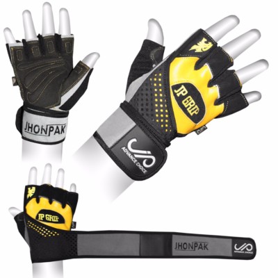 JP Grip Weight Lifting Gym Gloves Body Building Men Training Fitness CA