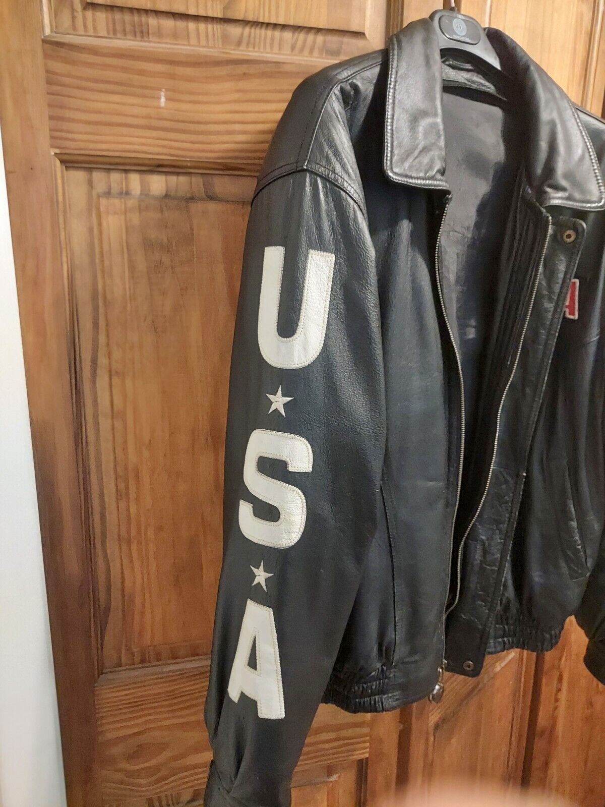 Genuine Leather Jacket Patriotic Deign With Eagle… - image 4