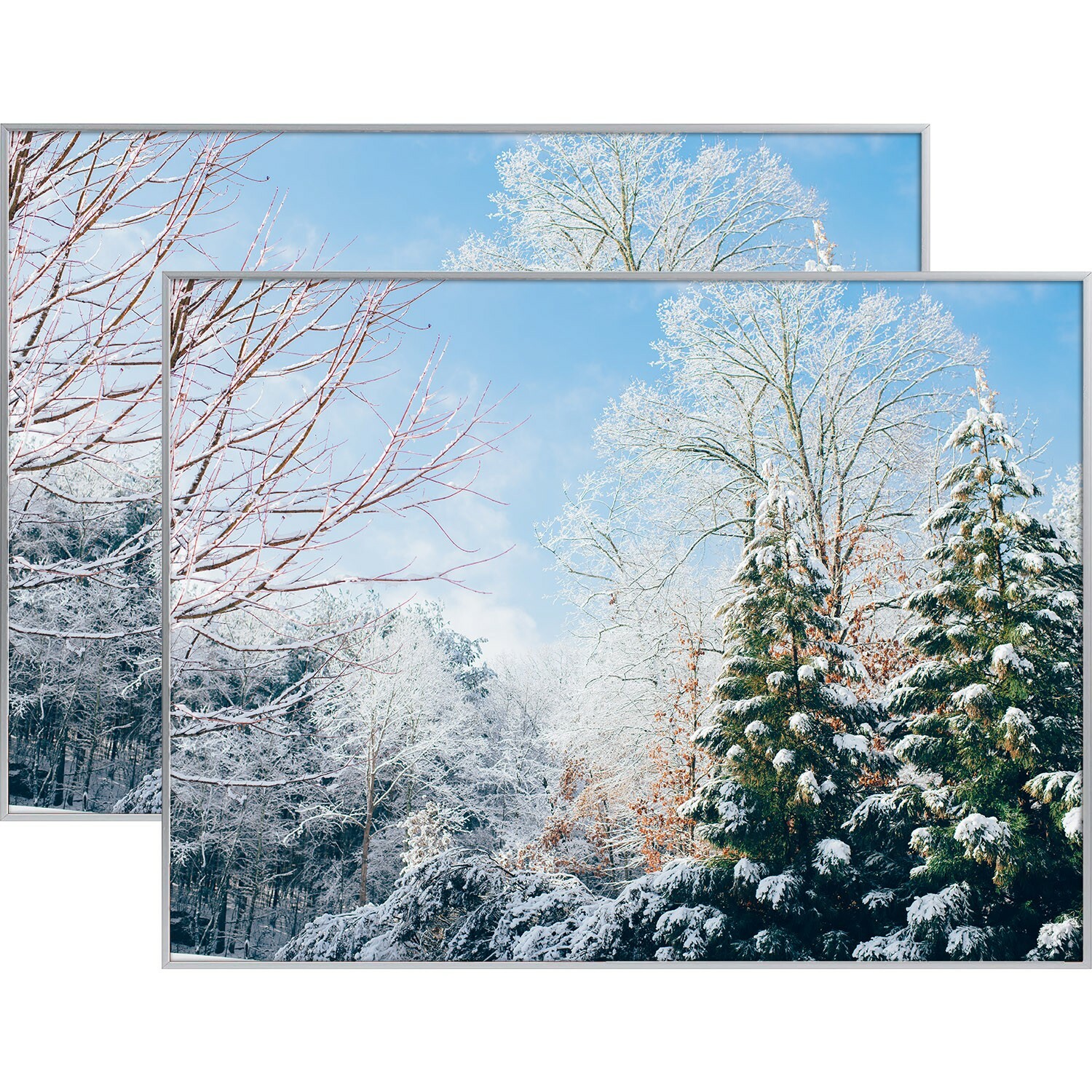 Set of 2 Silver 18x24 Aluminum Poster Picture Photo Frame Great for Landscape