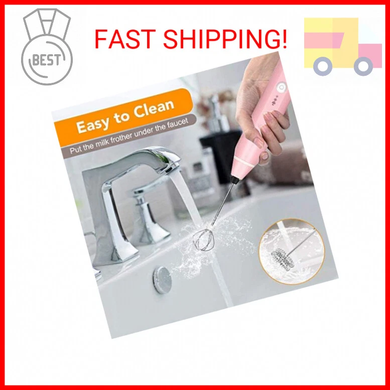 Milk Frother Handheld, Gbivbe Rechargeable Whisk Drink Mixer for Coffee with Art