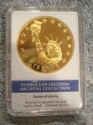 AMERICAN MINT SYMBOLS OF FREEDOM "STATUE OF LIBERTY" 24KT GOLD PLATED COIN