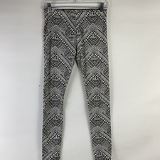 Hollister Stretch Pants Small Black White Mid Rise Leggings Cotton Blend