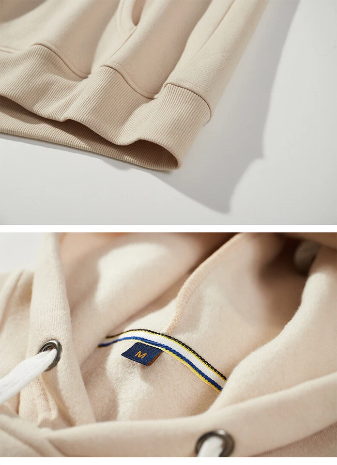 Pulôver masculino com capuz quente moletom de lã suéter jaqueta capuz bolsos - Imagem 4 de 4