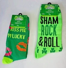 St. Patricks Day Womens Crew Socks Size 5-9 Shamrock 2 Styles