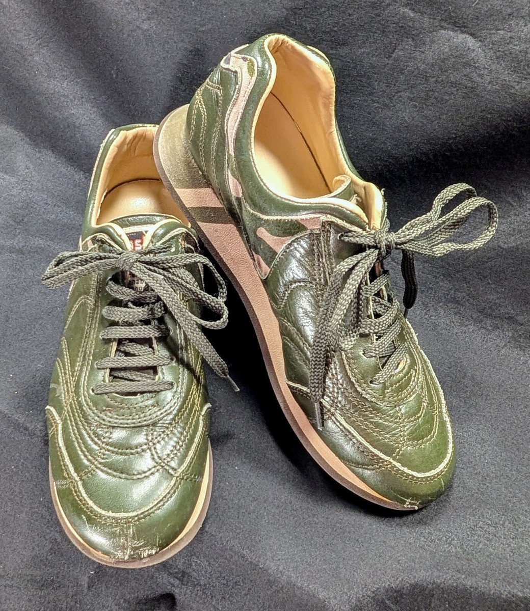 WOSH Sneaker GREEN CAMO Women CASUAL 6M Athletic LEATHER? One-of-a-Kind! View 3