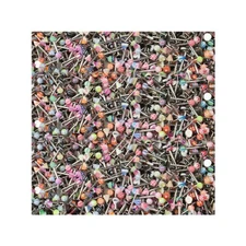 Wholesale Lot of 100 Labret Lip Rings 14g 5/16 and 3/8 with Acrylic Ball/spike