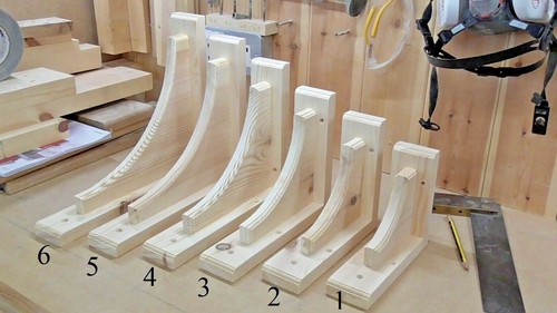 165 mm x 200 mm Pair Of Solid Wood (Pine) Arch Wooden Shelf Support Brackets - Picture 6 of 6