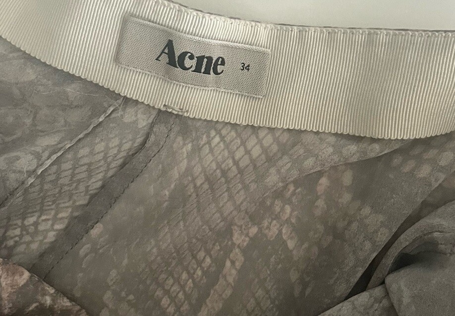 Acne Studios Sheer Snake Print Pants Size 34 eBay