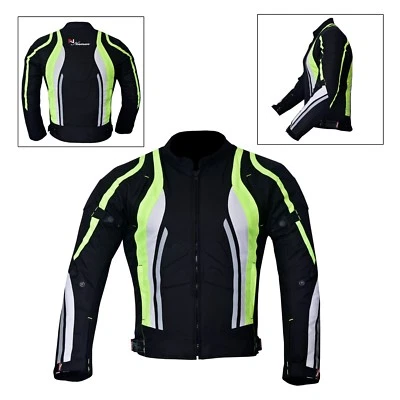 Neue Herren Motorradjacke Wasserdicht Aus Textil Mit CE Gepanzerter Hiviz - Bild 1 von 4