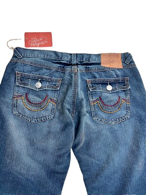 True Religion Men Billy Super T Jeans 42x28 Y2K USA Heavy Colorful