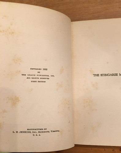 The Stingaree Murders by WS Pleasants 1932 1st edition inscribed - Foto 6 di 9