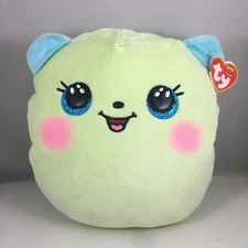 NEW 2021 TY Squish-a-Boos CLOVER Green Bear Cushion Pillow (Small Size 10") MWMT