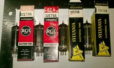 4 NOS 32ET5A Beam Power Tubes 2 RCA & 2 Sylvania Tested