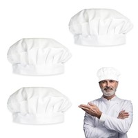 3 StüCk Kochen KochmüTze Unisex KochmüTze Herren & Damen, Weiß Kochhaube Elastis